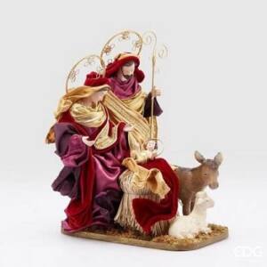 Misterio Natividad EDG tela barroca con animales h 38 burgundi