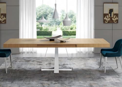 Mesa Cross con 2 extensiones tapa de madera y patas metalicas - Imagen 3