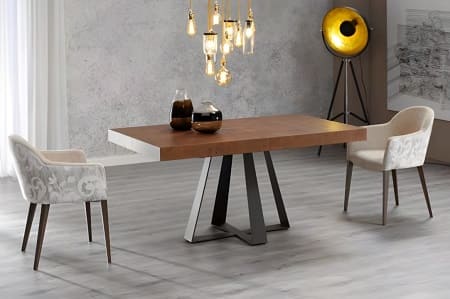 Mesa Cross con 2 extensiones tapa de madera y patas metalicas - Imagen 4