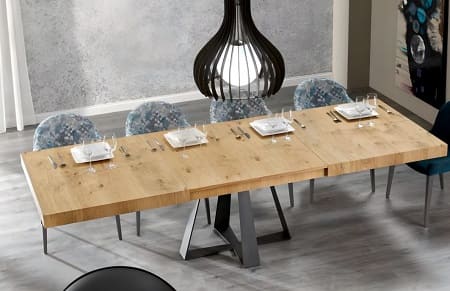 Mesa Cross con 2 extensiones tapa de madera y patas metalicas - Imagen 2
