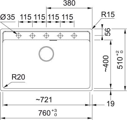 Fregadero Maris Franke MRG-610-72 Encastre TL mueble 80 cm - Imagen 2