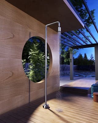 Ducha externa monofluido en acero inox. S.316 serie Pool