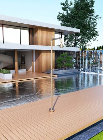 Ducha externa serie Pool en acero inox. S.316 acabado colores