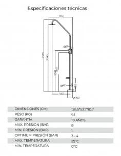 Ducha externa piscina - acero inoxidable S316 Dakota de Imex - Imagen 6