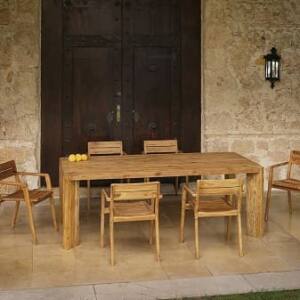 Conjunto de mesa Teca comedor y sillas exterior Eco