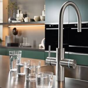 Grifo cocina Mythos Water Hub Agua con Gas inox Franke