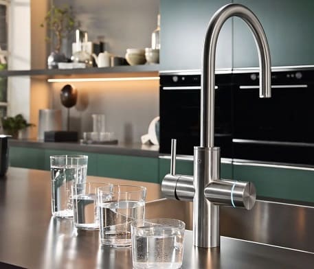 Grifo cocina Mythos Water Hub Agua con Gas inox Franke