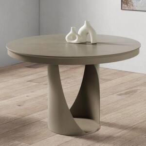 Mesa de comedor FRIDA redonda con tapa cerámica de 3mm de grosor