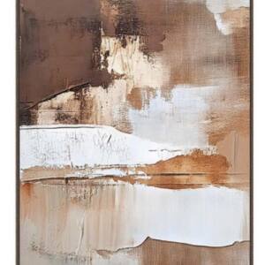 Cuadro Abstracto Marron 80% Pintado a Mano 83x4x123 CM The Garpe Group