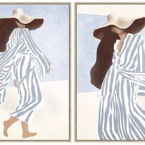 Set 2 cuadros Mujeres 50% Pintura a Mano 63x4x83cm the garpe group