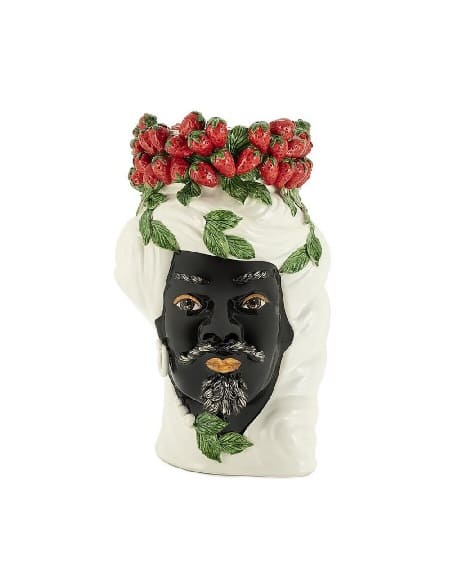 Jarrón Testa Di Moro Fresas Cabeza Hombre Grande