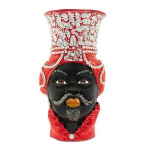 Jarrón Testa di Moro Hombre Moro Gigante Ornamentado Abhika