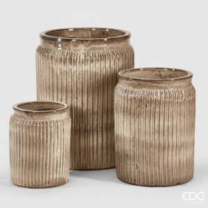 Jarrón esmaltado Marron 3PCS H70+55+40 EDG