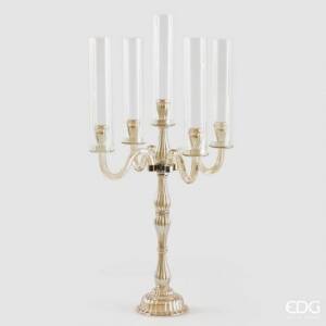Portavelas de Cristal Sinuoso Dorado X5 H.81 D.43 C5 Enzo de Gasperi