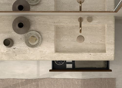 Encimera Lavabo Mármol Travertino Crema Ítaca Maderó Atelier - Imagen 2