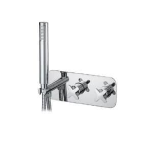 Grifo Ducha CROSSLINE Empotrar 2 Vias Termostático Con Set De Ducha de Mano, Asm Taps