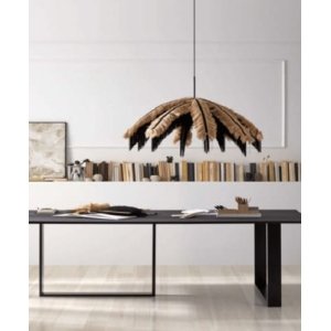 Lámpara Colgante Ref 127.000 Artesanal de Fibras Naturales Estilo Boho Peralta Vidavi