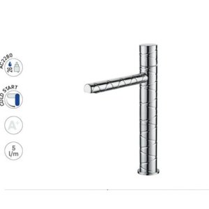Grifo Monomando Lavabo Caño alto con Válvula De Desague Wave ASM TAPS