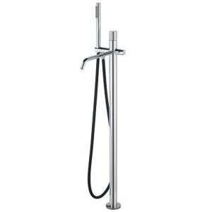 Grifo Alto de Bañera Exenta Cromado con Ducha– Estilo Minimalista de Lujo Diamond ASM TAPS