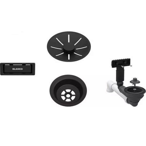Blanco conjunto de rebosadero y desagüe