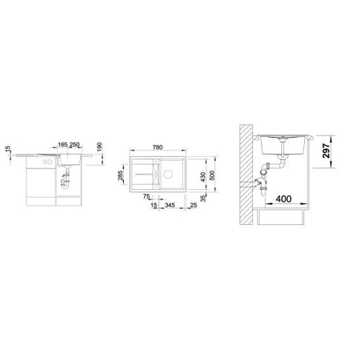 Fregadero Blanco Metra 45 S Compact Mueble 45 cm - Imagen 3