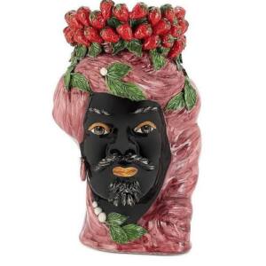 Jarrón Testa Moro, Burdeos Fresas Abhika