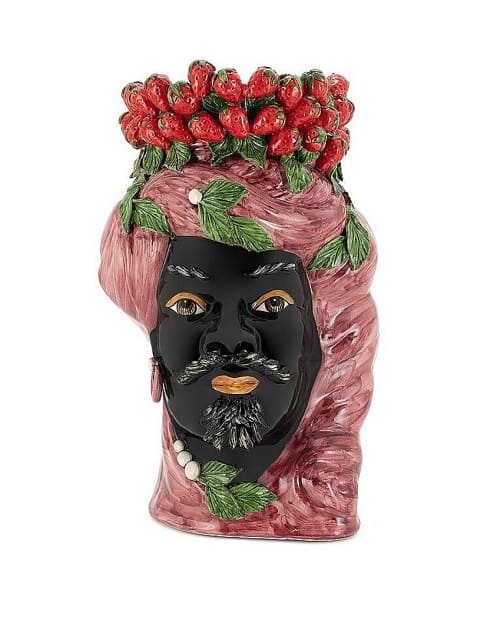 Jarrón Testa Moro, Burdeos Fresas Abhika