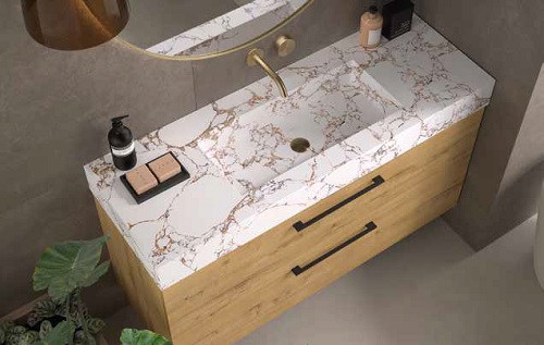 Mueble de Baño Novus suspendido 1 cajón c/poza de piedra Avila Dos - Imagen 2