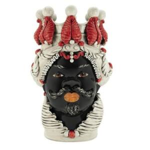 Jarrón Testa Di Moro Hombre Rojo Abhika